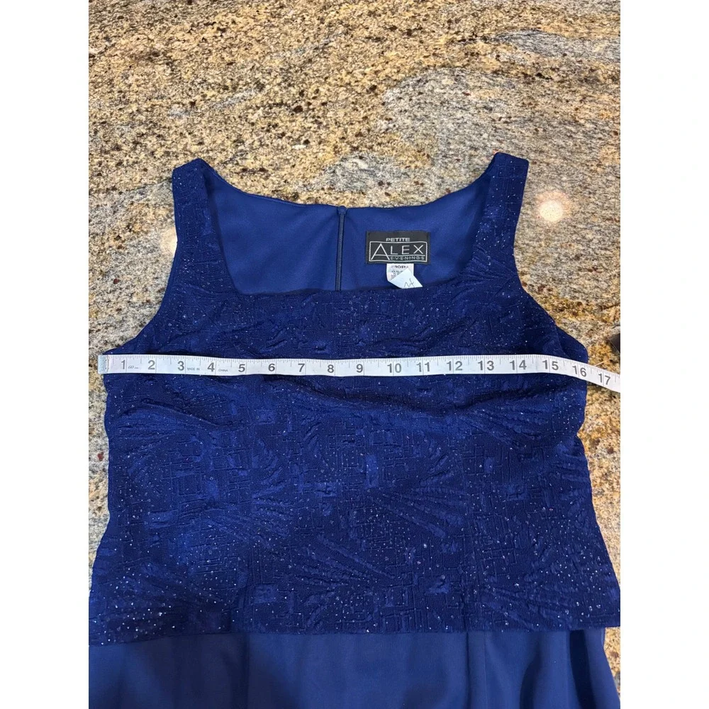 NWT Alex Evenings 10 Petite Blue Embellished Dress & Jacket Set‎ Formal Occasion